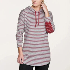 Toad&Co Size XS Profundo Hooded Tunic in Red Striped NEW!